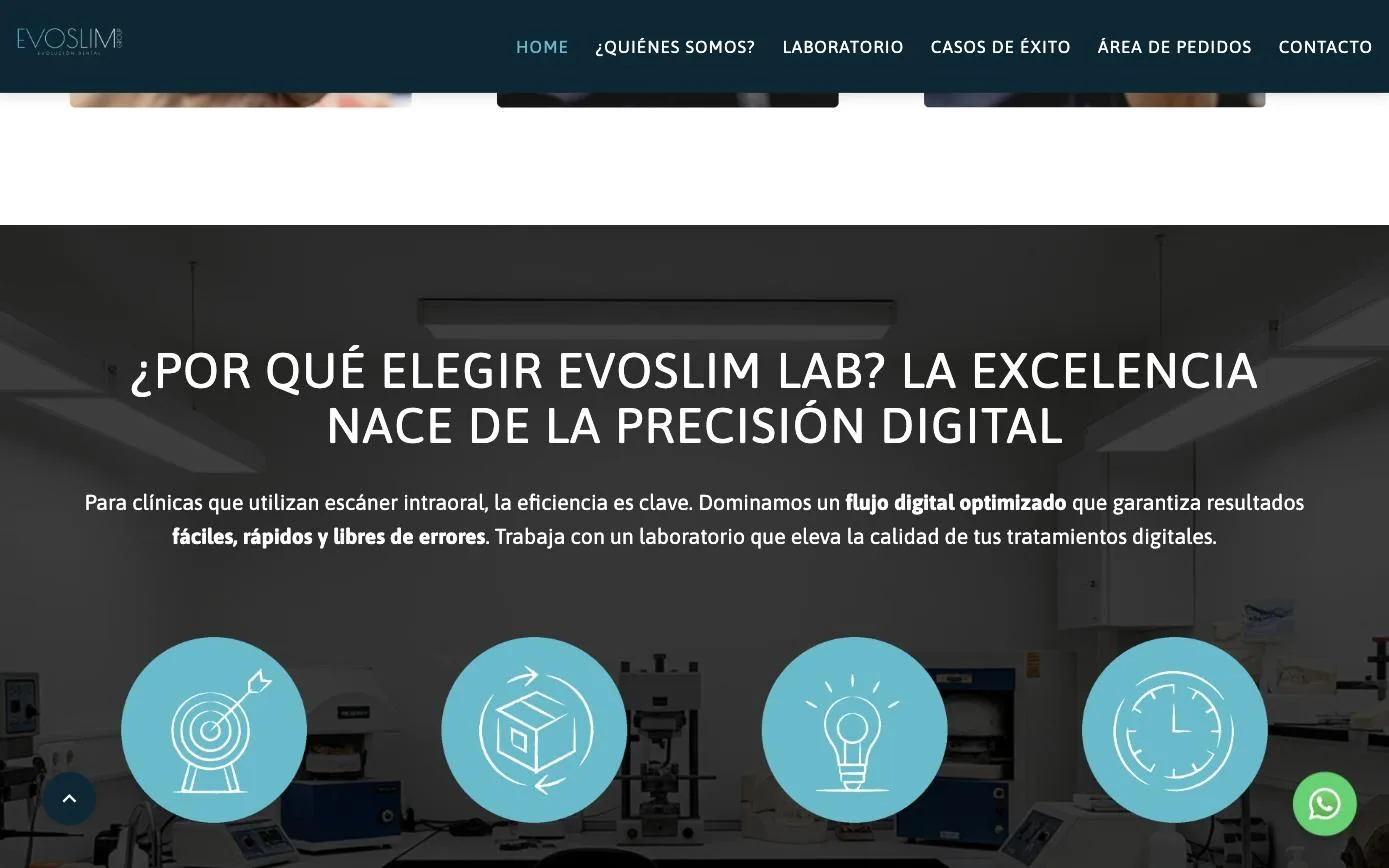 Bloque «¿Por qué elegir Evoslim Lab?» con las cuatro razones de compra