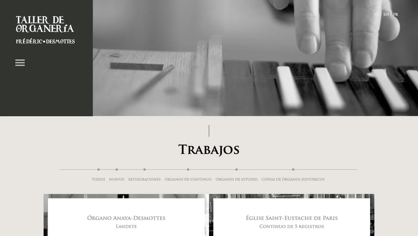 Trabajos filtrados por tipo, con órganos de París, la Sagrada Familia y Landete