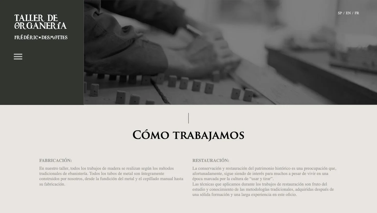 Explicación del oficio: fabricación y restauración
