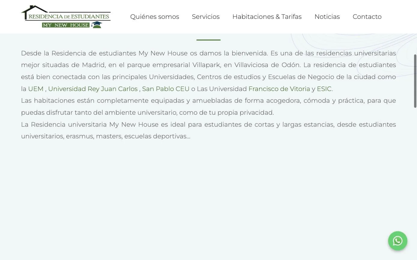 Bloque de bienvenida con enlaces a las universidades de referencia