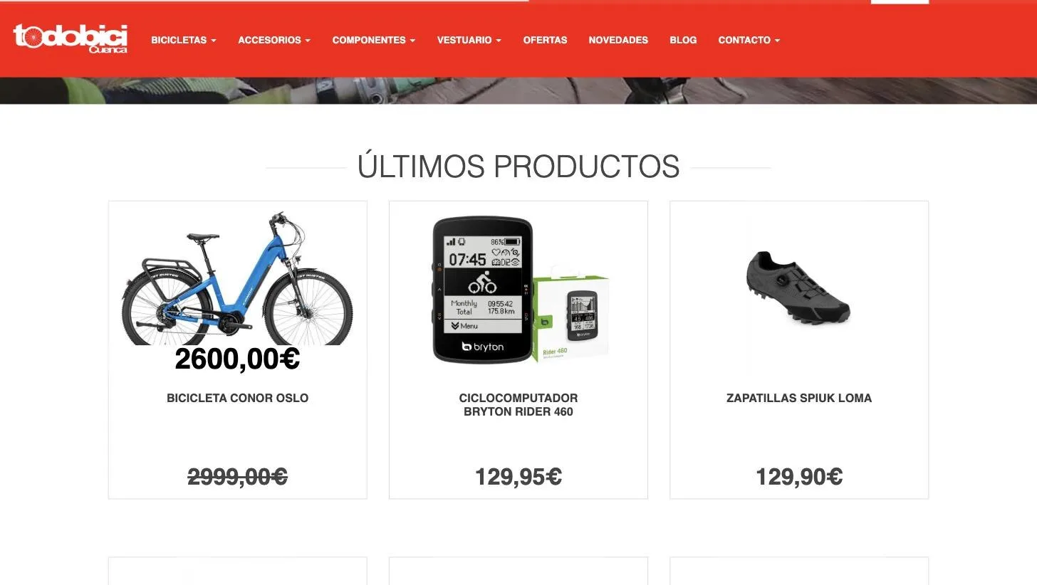 Rejilla de últimos productos publicados