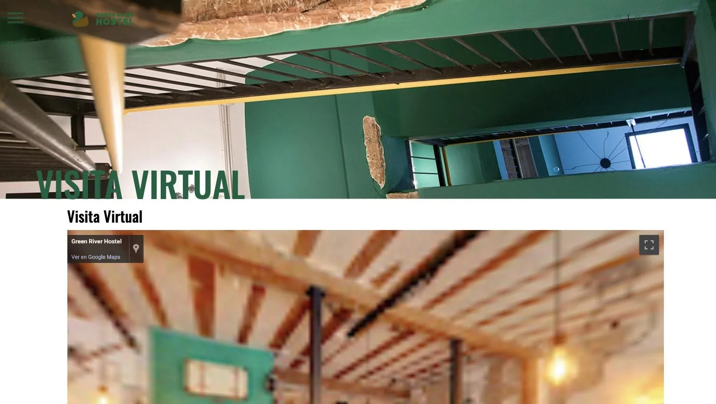 Recorrido virtual navegable por el interior del hostel