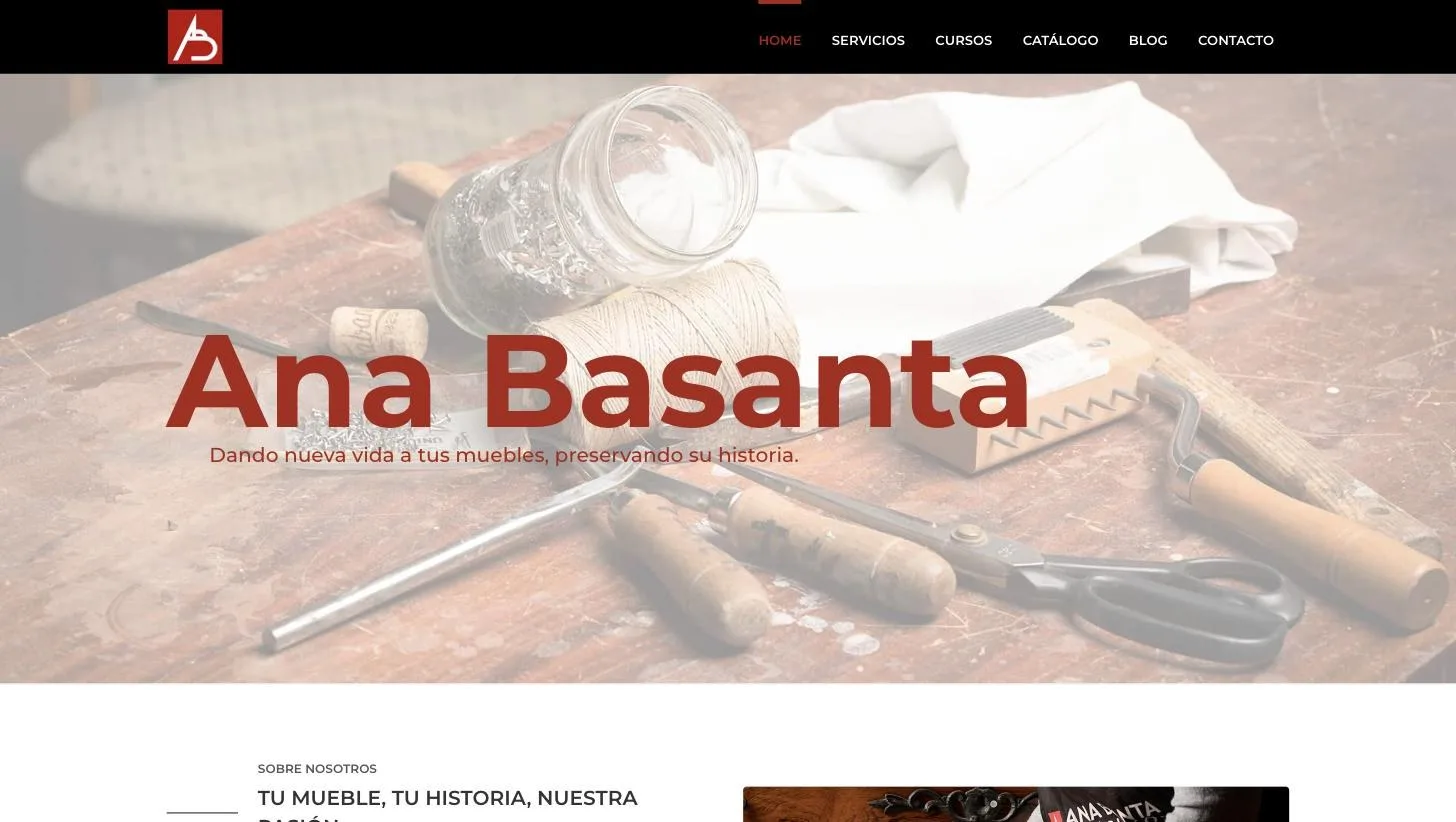 Portada de anabasanta.es en escritorio