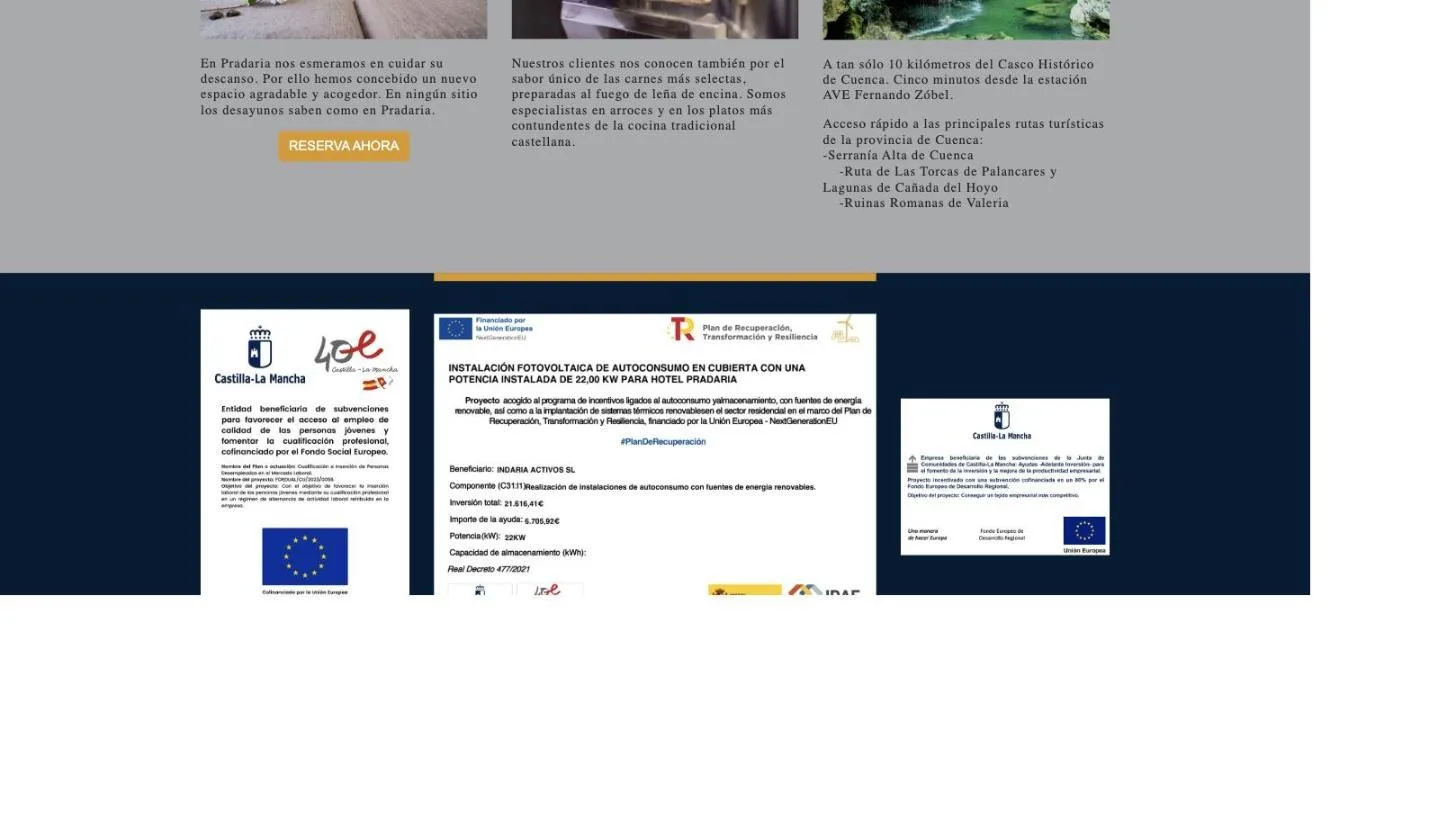 Alojamiento, asador y entorno, y transparencia de ayudas públicas