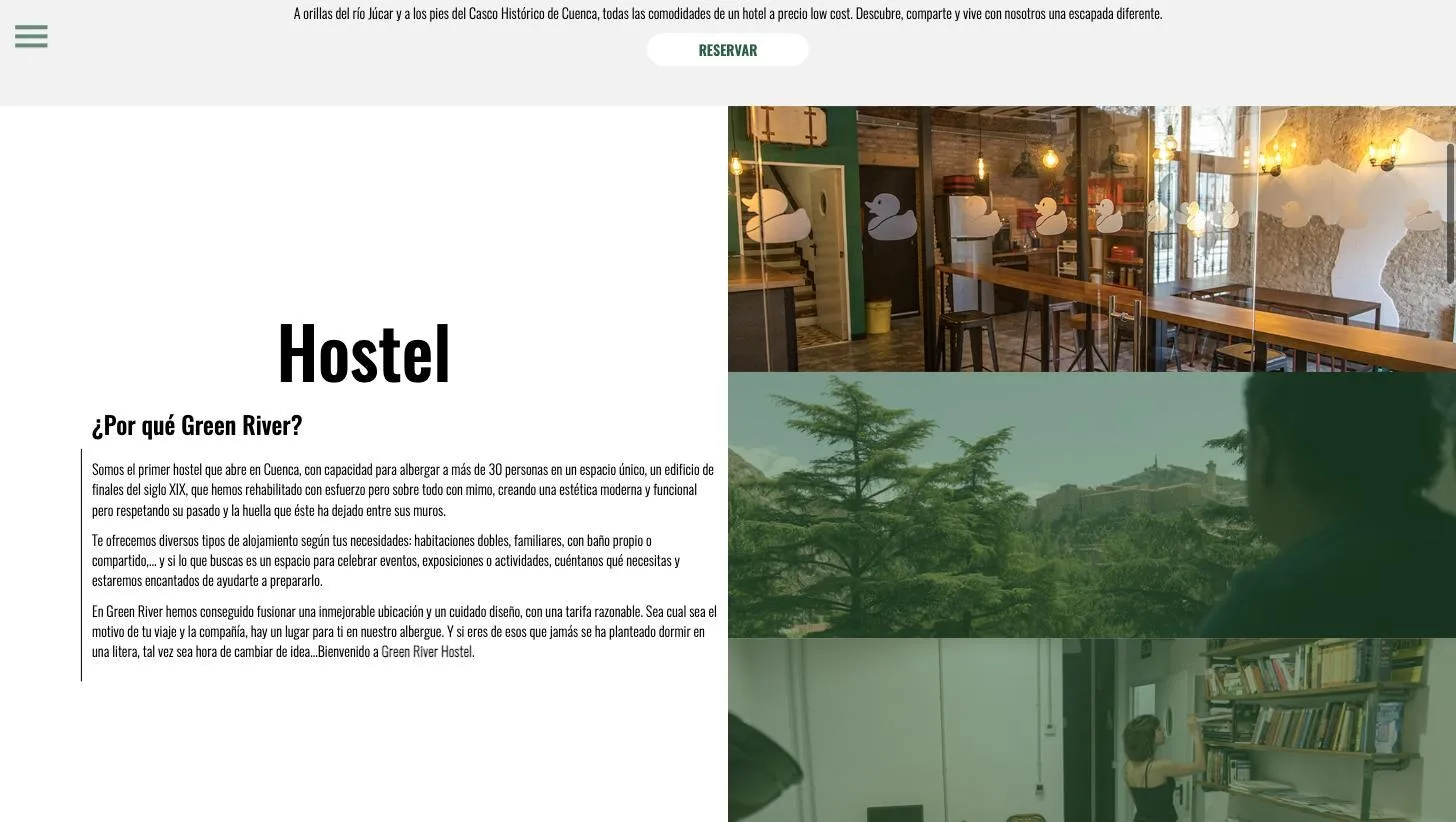 Bloque «El único hostel de Cuenca» con galería del edificio