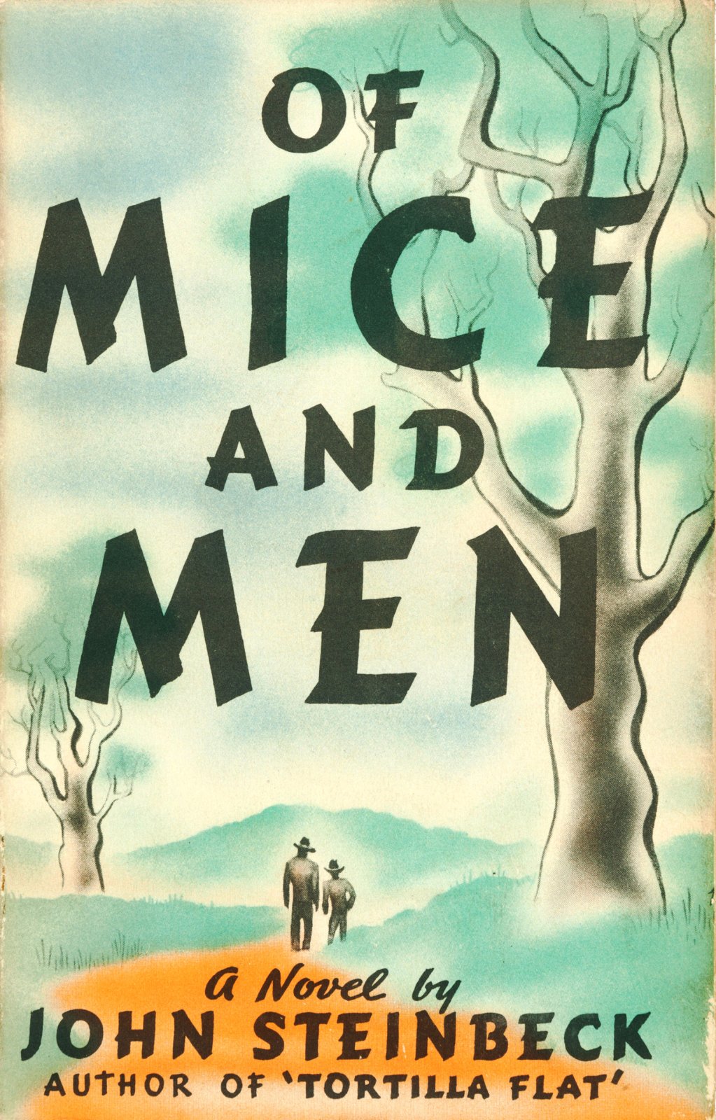 Sobrecubierta de la primera edición de Of Mice and Men (1937)