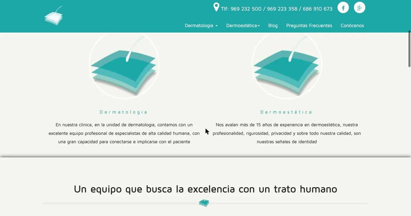Bloques de dermatología y dermoestética en la portada