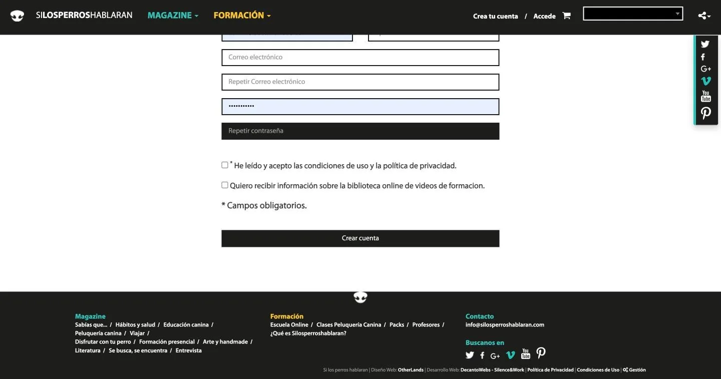 Alta de cuenta con doble verificación y consentimientos separados