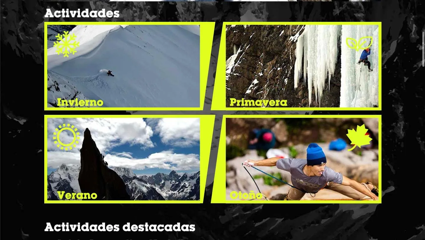 Los cuatro accesos estacionales: invierno, primavera, verano y otoño