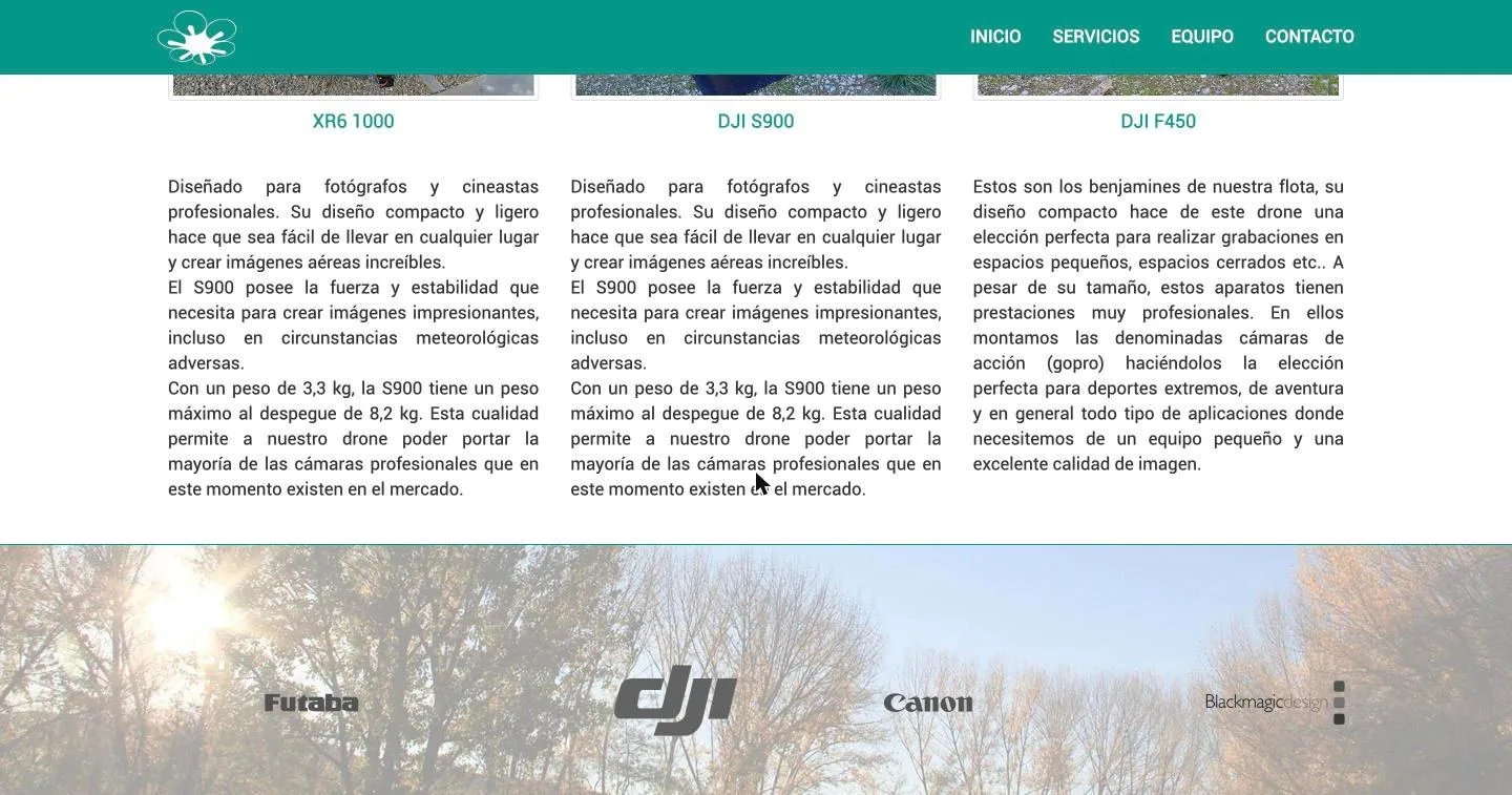 Fichas de las tres aeronaves y franja de marcas de equipamiento
