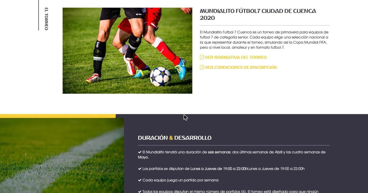 Presentación del torneo y descarga de normativa y condiciones