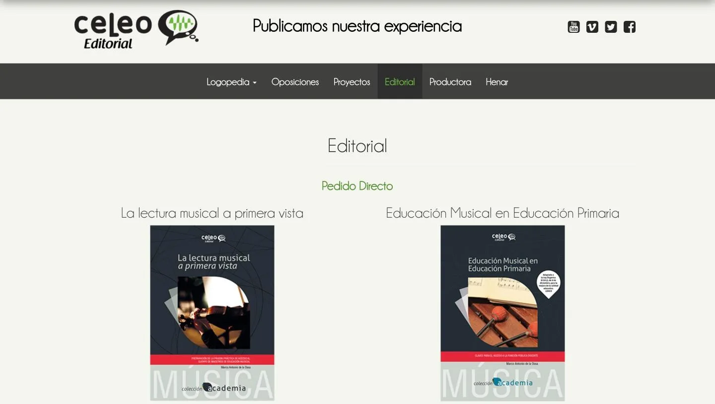 Catálogo editorial con pedido directo