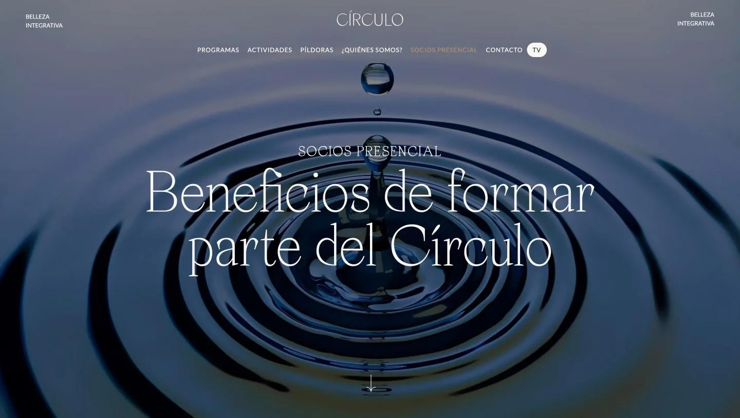 «Beneficios de formar parte del Círculo» sobre la gota de agua