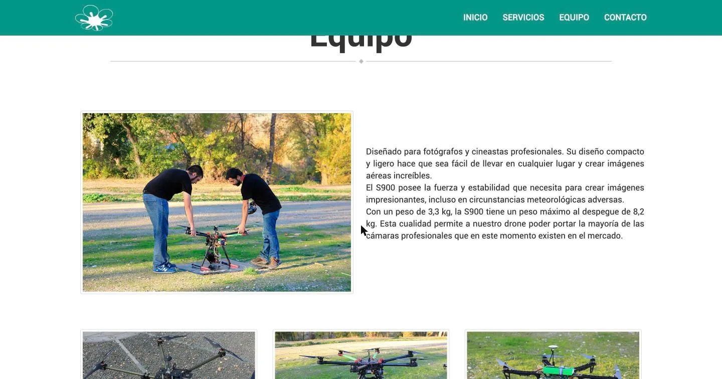 Presentación de la flota con fotografía de trabajo real