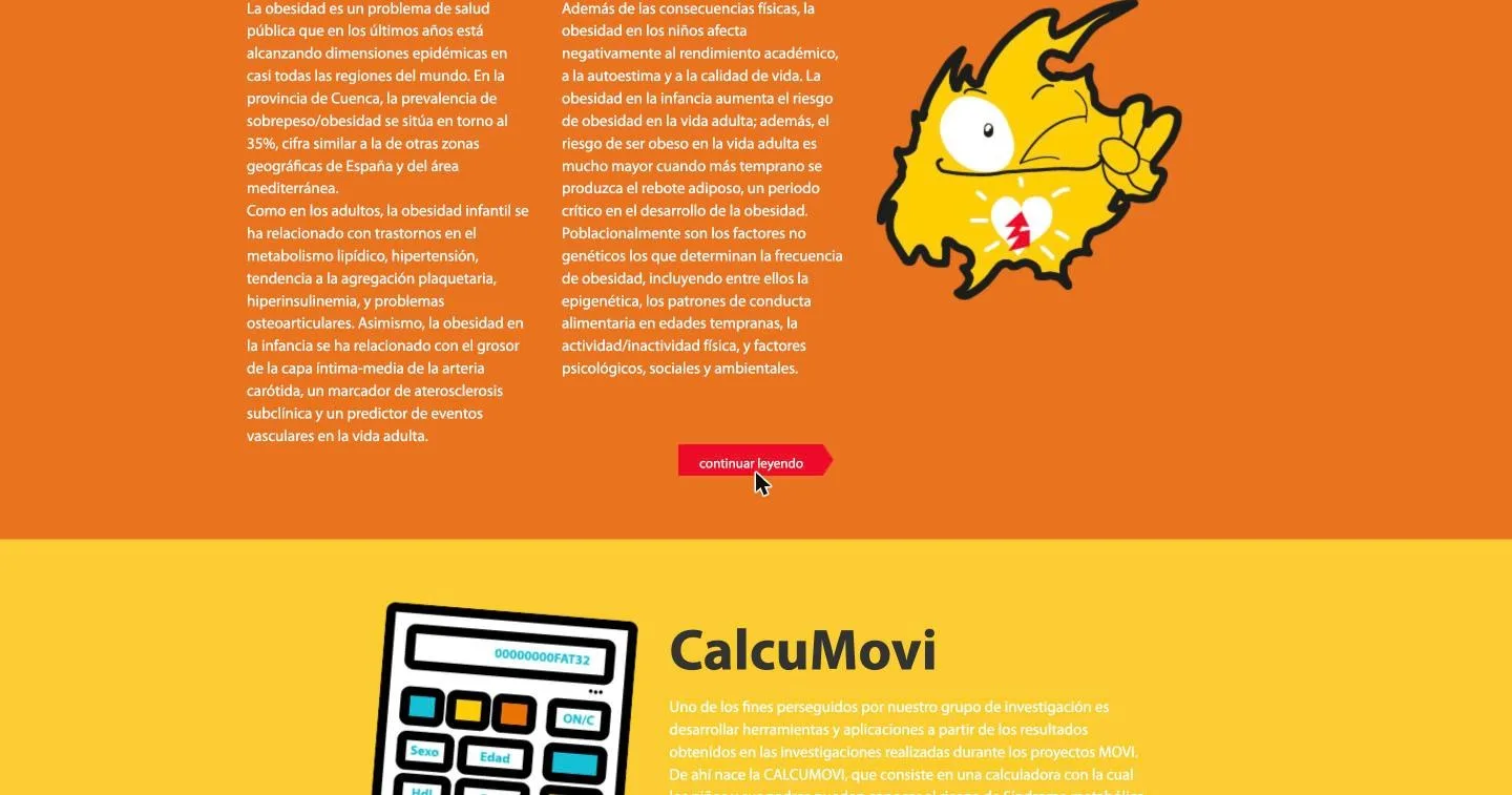 Bloque sobre la obesidad infantil con los datos de la provincia de Cuenca