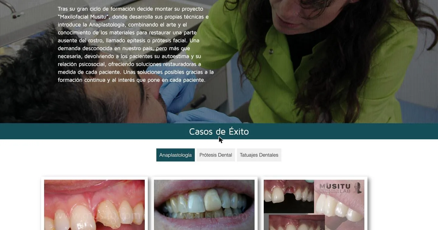 Trayectoria de la protésica y entrada a la galería de casos