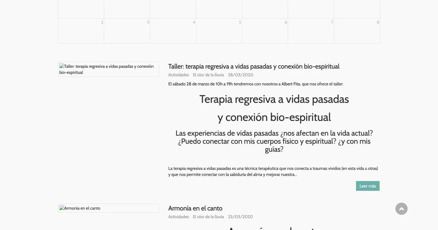 El listado de actividades arranca en marzo de 2020, justo antes del confinamiento