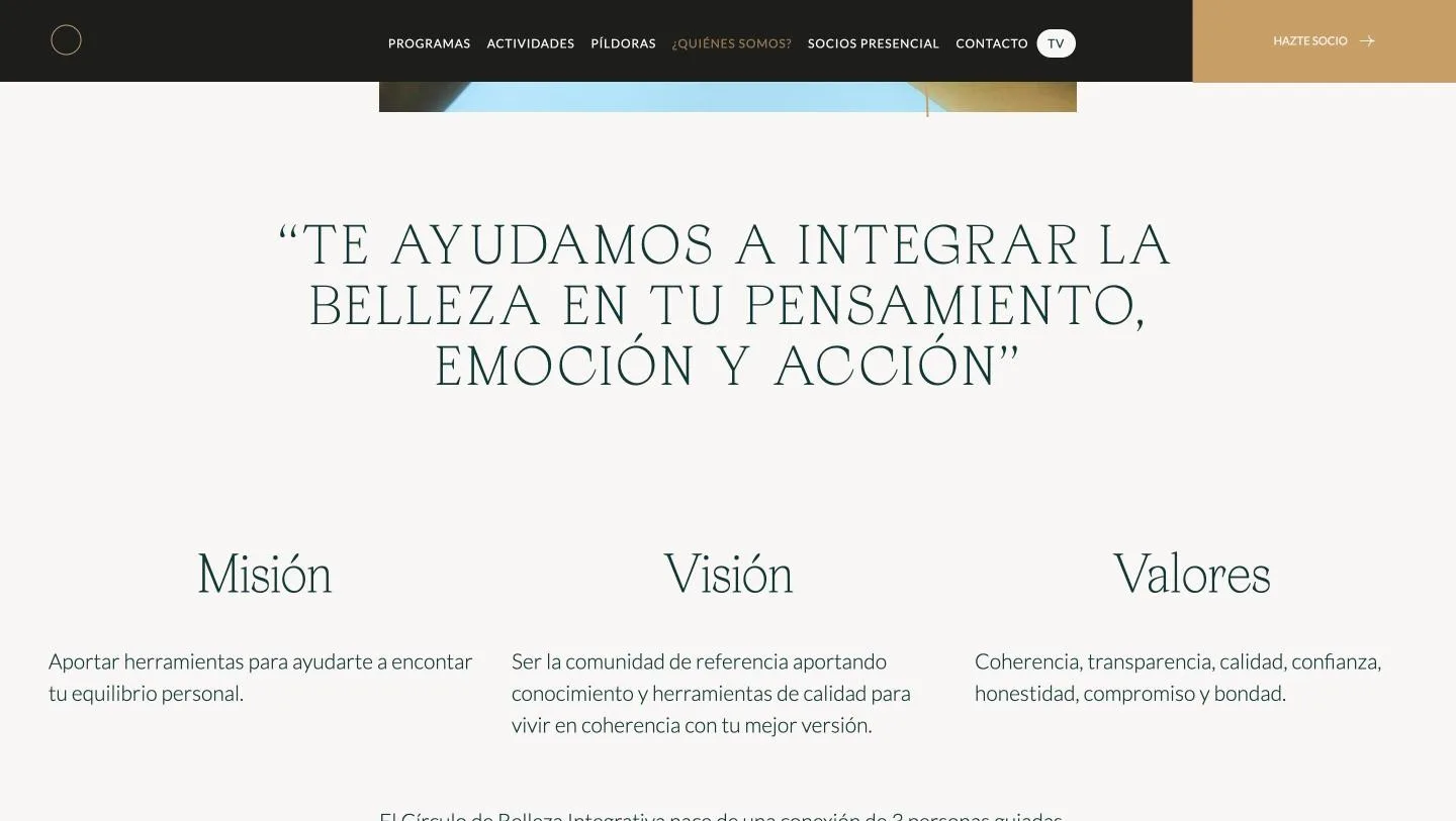 Los tres pilares del proyecto en tipografía display