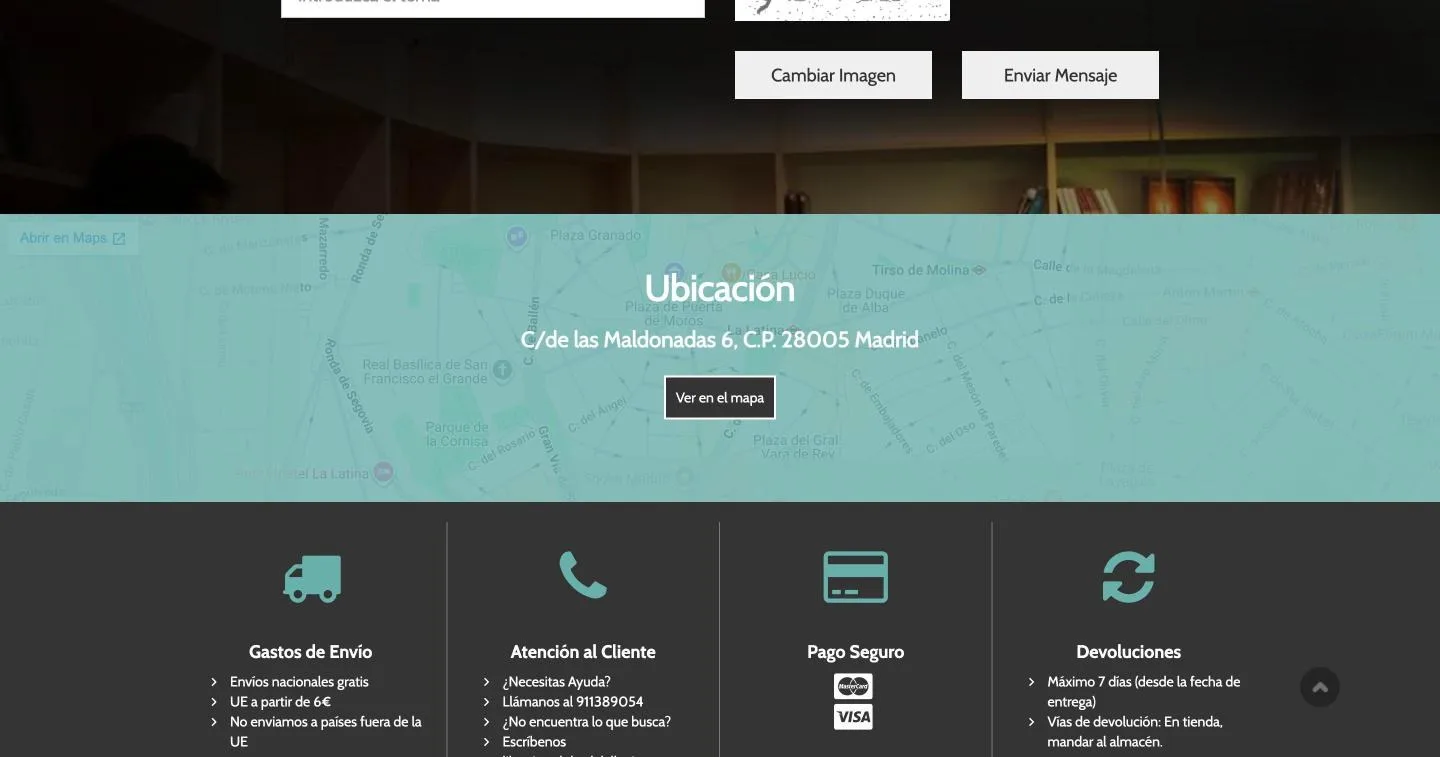 El rótulo y la dirección se imprimen encima del mapa de Google