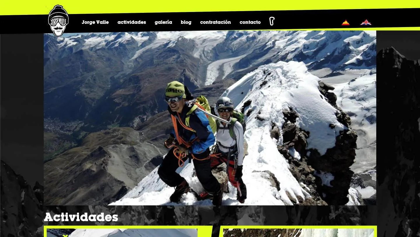 Portada de Jorge Valle con la fotografía de cumbre a pantalla completa