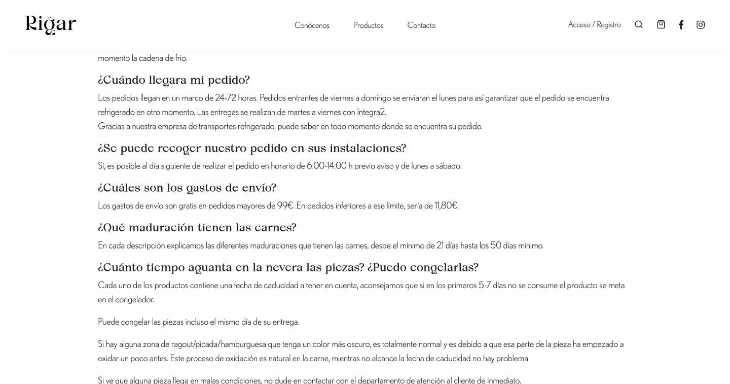 Envíos con Integra2, plazos, recogida, gastos, maduraciones y conservación