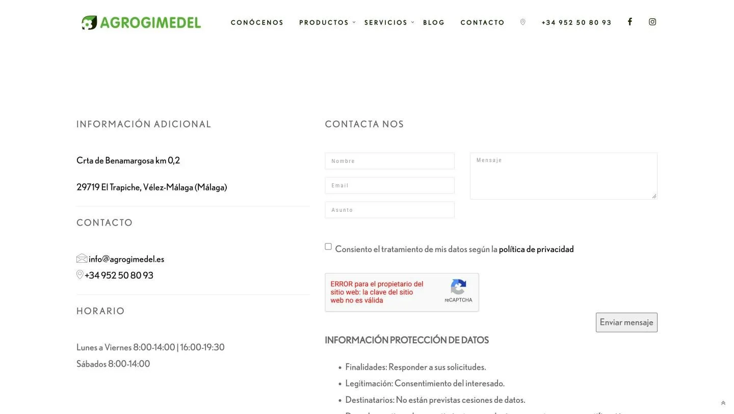 Formulario con reCAPTCHA, consentimiento e información de protección de datos