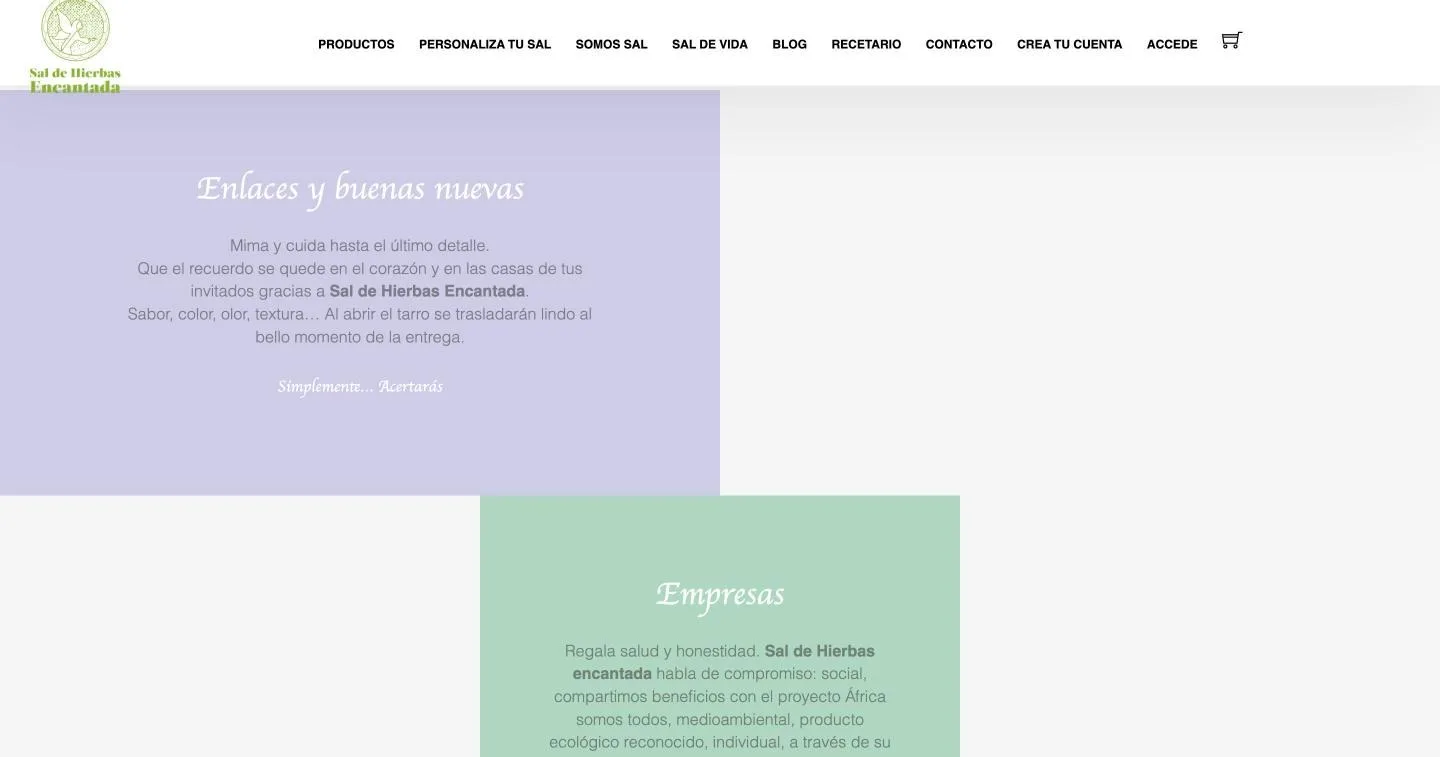 Los bloques de color ocupan media pantalla y dejan la otra media vacía, sin fotografía