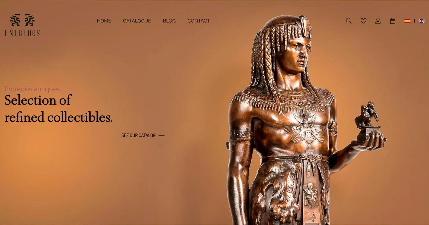 Portada de /en/ con su propio reclamo, «Selection of refined collectibles»