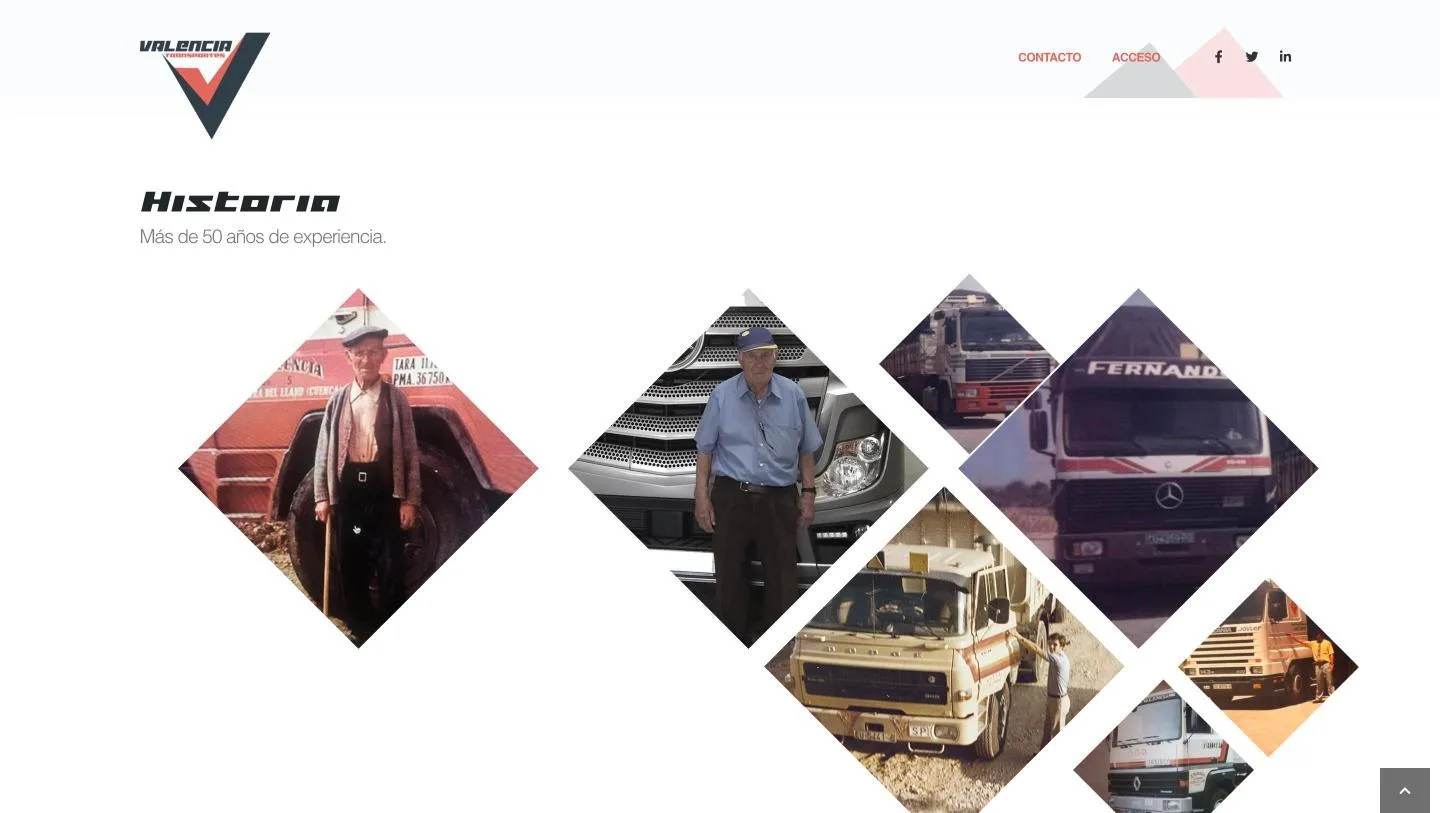 Galería histórica en rombos con el archivo fotográfico de la empresa