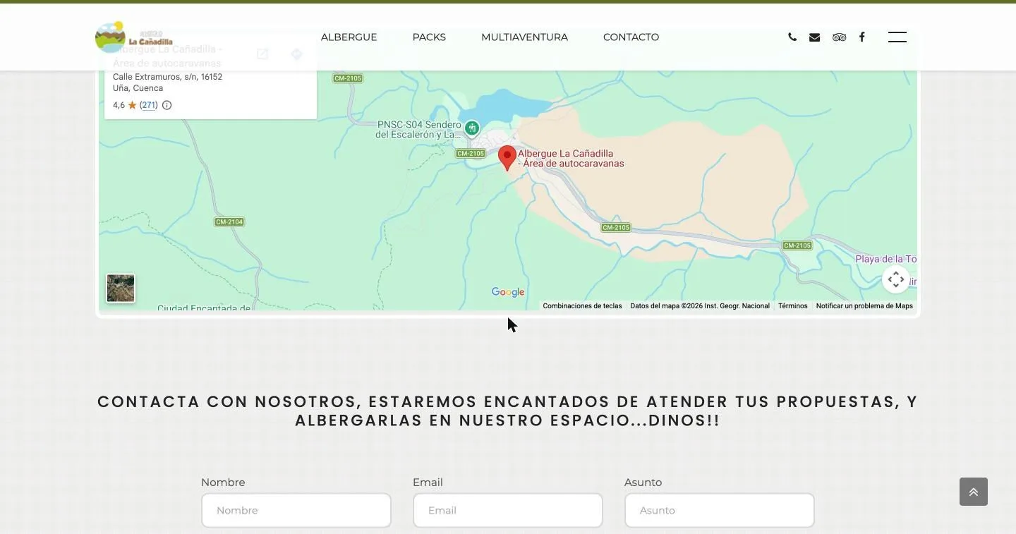 Mapa de localización y formulario de contacto