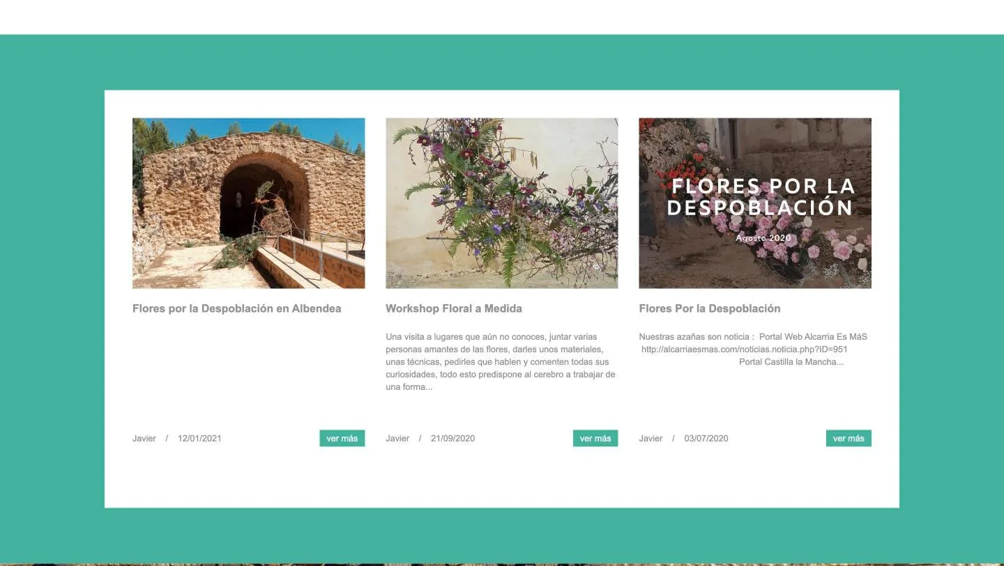 Entradas del blog sobre Flores por la Despoblación y workshops