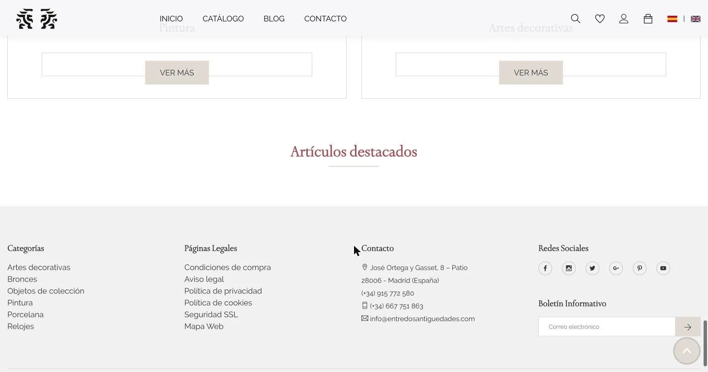 El titular se dibuja pero el bloque no contiene ningún producto